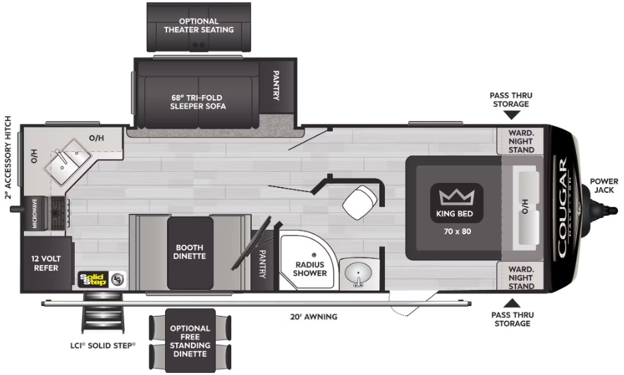 2024 KEYSTONE COUGAR 1/2 TON 24SABWE, , floor-plans-day image number 0